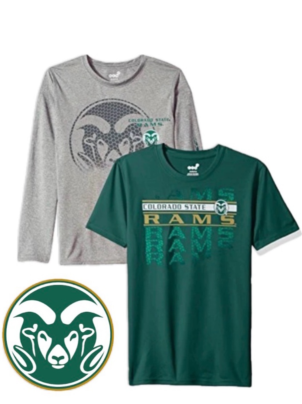 NWT Lot of 2x [Gen2] Colorado State Rams NCAA Performance Shirts Youth L 14/16